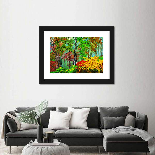 Birch Forest Oil Painting Canvas Wall Art