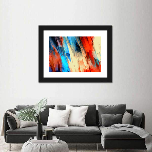 Dynamic Diagonal Brushstrokes Oil Painting Canvas Wall Art