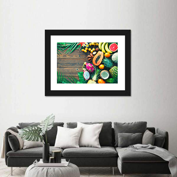 Tropical Fruit Assortment Canvas Wall Art