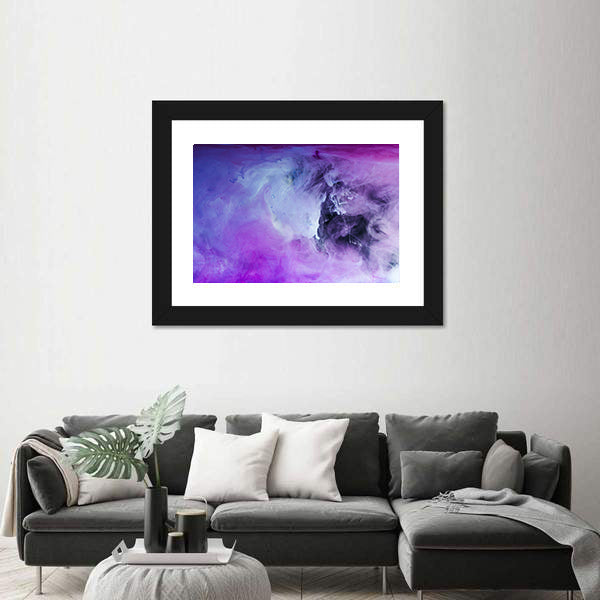 Purple Flowing Paint Canvas Wall Art
