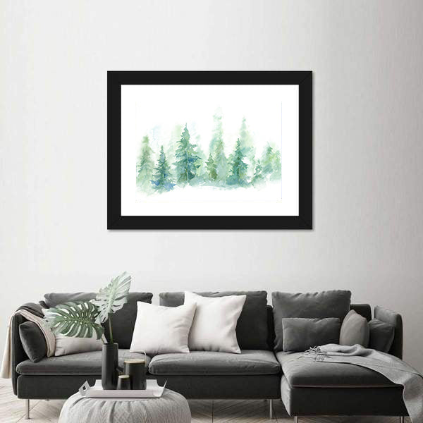 Foggy Winter Forest Canvas Wall Art