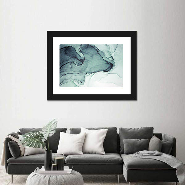 Teal Alcohol Ink Abstract Canvas Wall Art