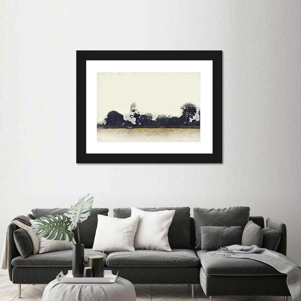 Tree And Field Abstract Canvas Wall Art