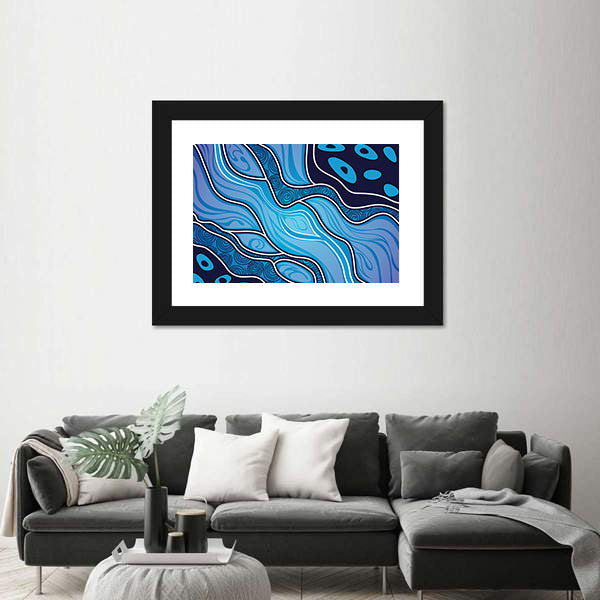 Aboriginal River Abstract Canvas Wall Art