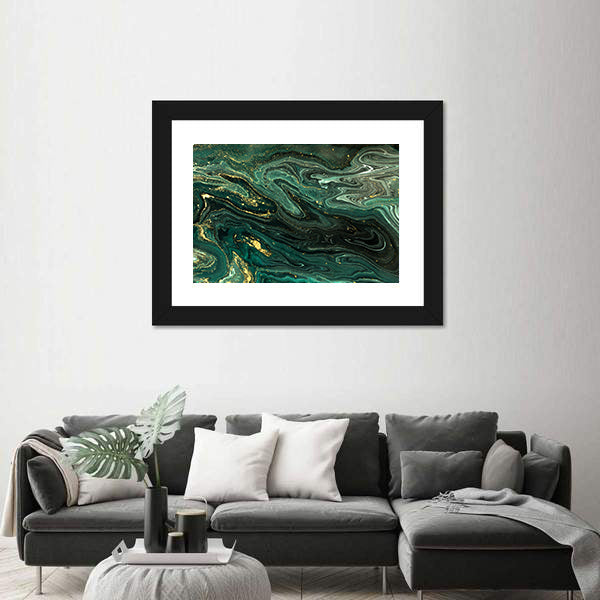 Green Marble Acrylic Pattern Canvas Wall Art