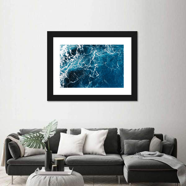 Blue Sea Water Abstract Canvas Wall Art