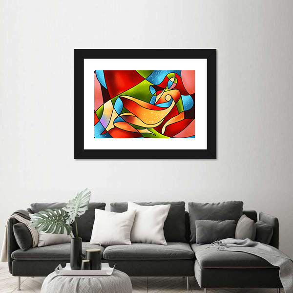 Stained Glass Female Figure Canvas Wall Art