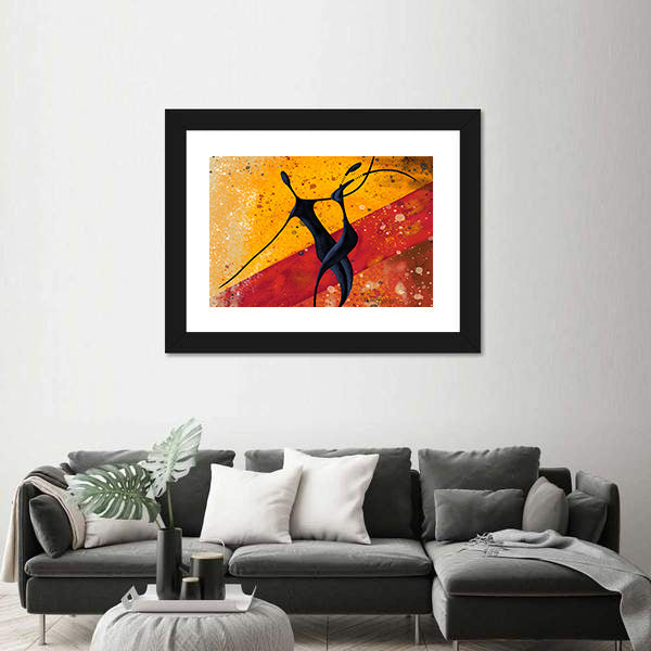 African Couple Dance Canvas Wall Art
