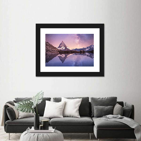 Milky Way Above Matterhorn Canvas Wall Art
