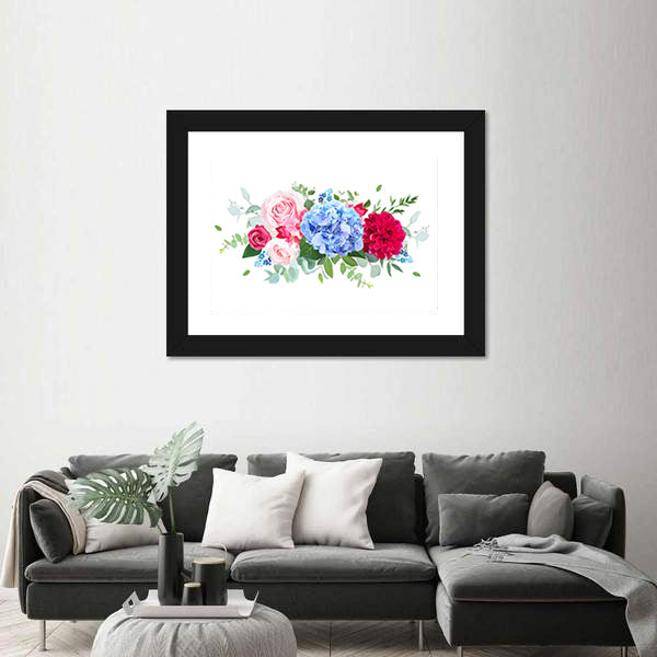 Summer Wedding Floral Bouquet Canvas Wall Art