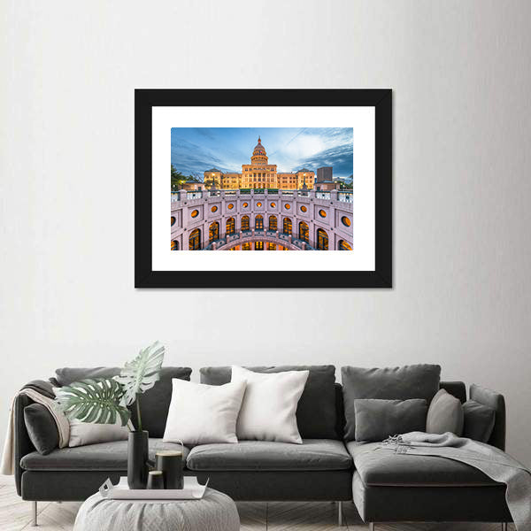 Austin State Capitol at Blue Hour Canvas Wall Art