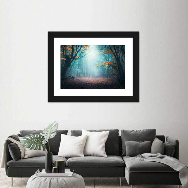 Mystical Forest in Autumn Canvas Wall Art