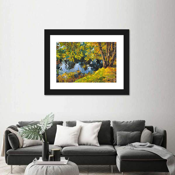 Autumn Day On The Lake Canvas Wall Art
