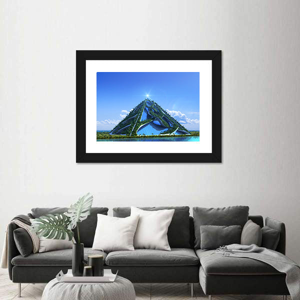 3D  Glass Pyramid Canvas Wall Art