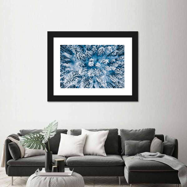 Trees And Snow In Winter Forest Canvas Wall Art