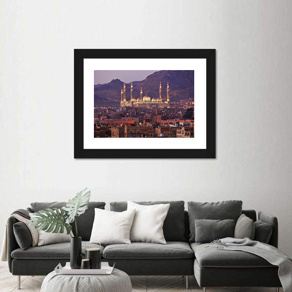 Al Saleh Mosque In Sanaa Yemen Canvas Wall Art