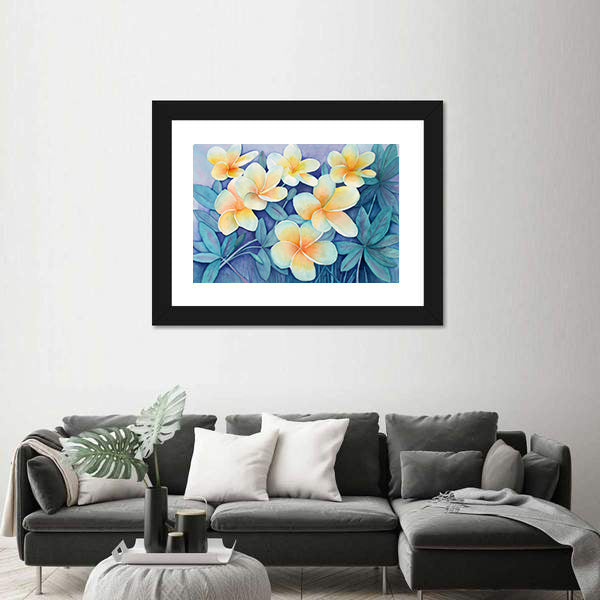 Tropical Frangipani Flowers Canvas Wall Art