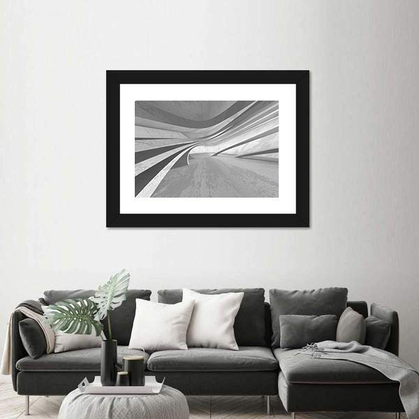 3D Empty Dark Room Canvas Wall Art