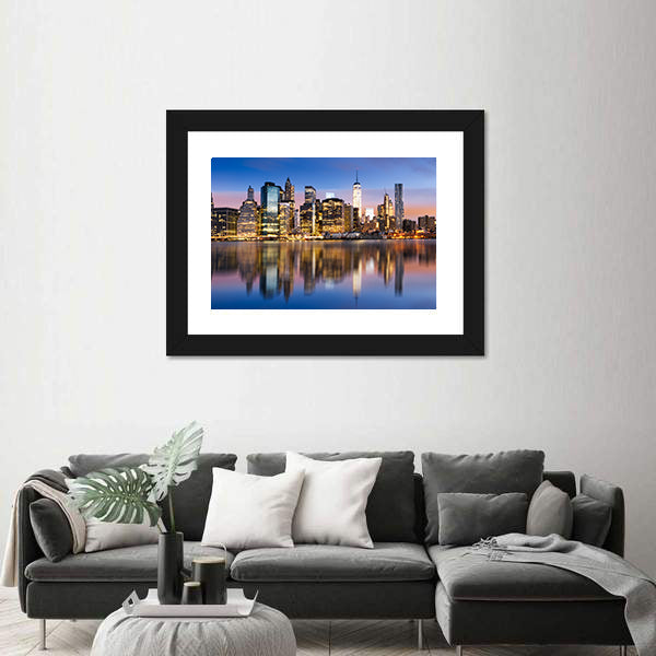 Sunrise Over Manhattan Canvas Wall Art
