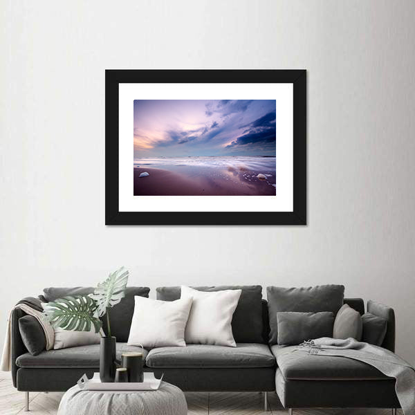 Ocean At Night Canvas Wall Art