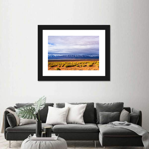 Morocco Desert With Mountains Peaks Canvas Wall Art