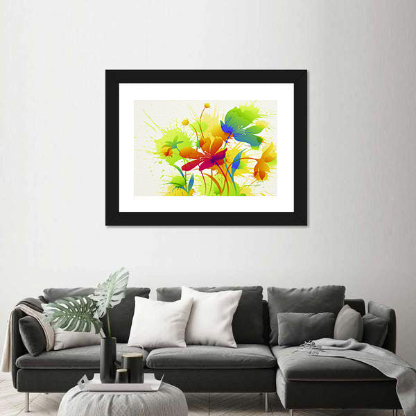 Colorful Abstract Floral Burst Canvas Wall Art
