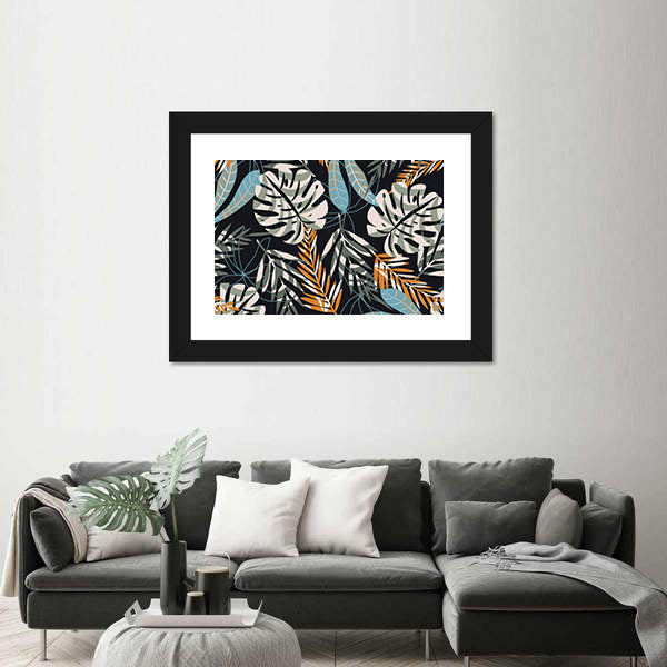 Tropical Jungle Pattern Canvas Wall Art