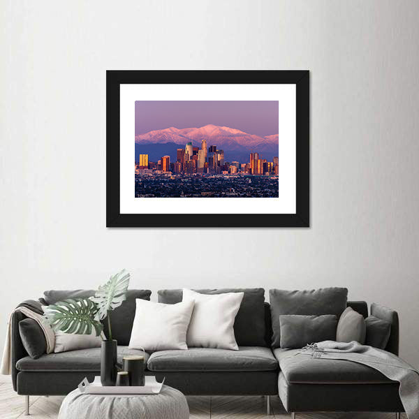 Downtown Los Angeles Skyline at Sunset Canvas Wall Art