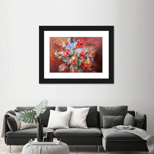 Bouquet With Poppies Artwork Canvas Wall Art