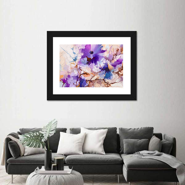 Oil Painted Spring Flowers Canvas Wall Art