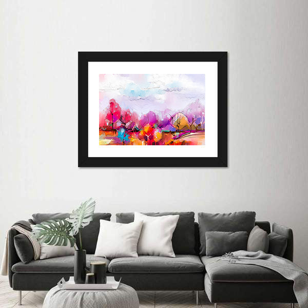 Oil-painted Abstract Trees Canvas Wall Art