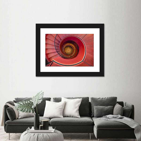 Spiral Staircase Architecture Canvas Wall Art
