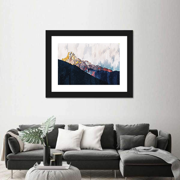 Colorful Abstract Mountain Range Canvas Wall Art