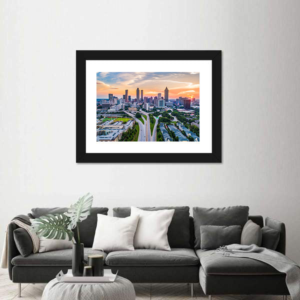 Atlanta In Georgia Skyline Canvas Wall Art