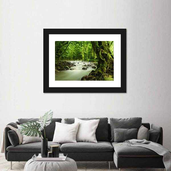 Tropical River At Selangor State In Malaysia Canvas Wall Art