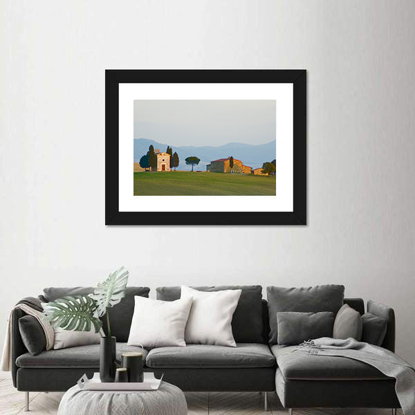 Tuscan Landscape with Cypress Trees Canvas Wall Art