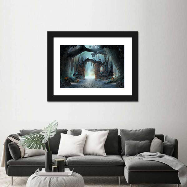 Archway In An Enchanted Fairy Forest Canvas Wall Art