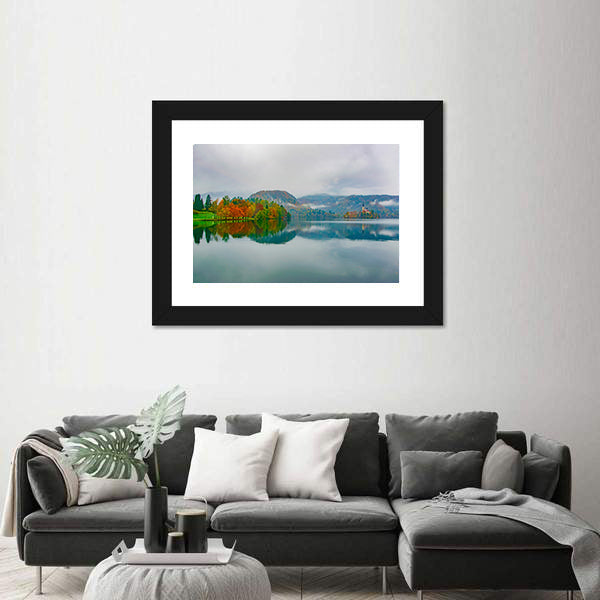 Autumn at Bled Lake, Slovenia Canvas Wall Art