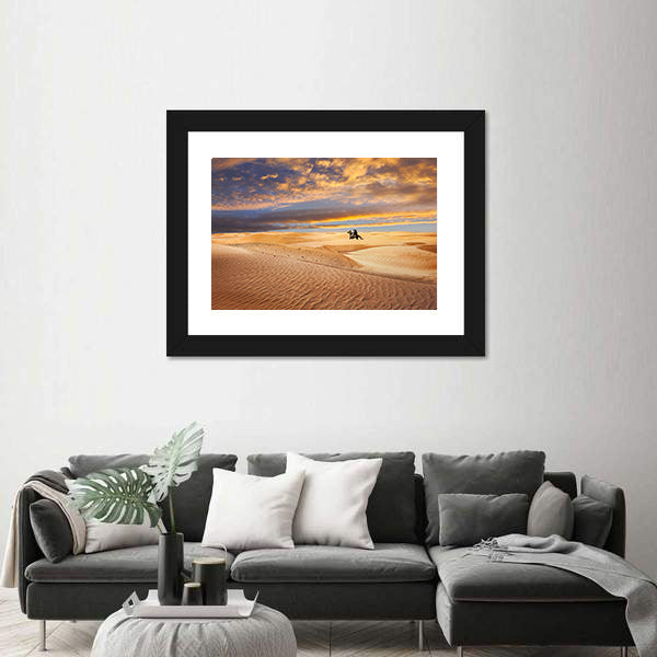 Sahara Desert At Sunrise In Tunisia Canvas Wall Art