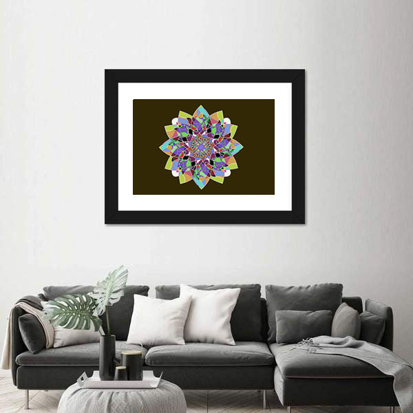 Dahlia Flower Mandala Canvas Wall Art