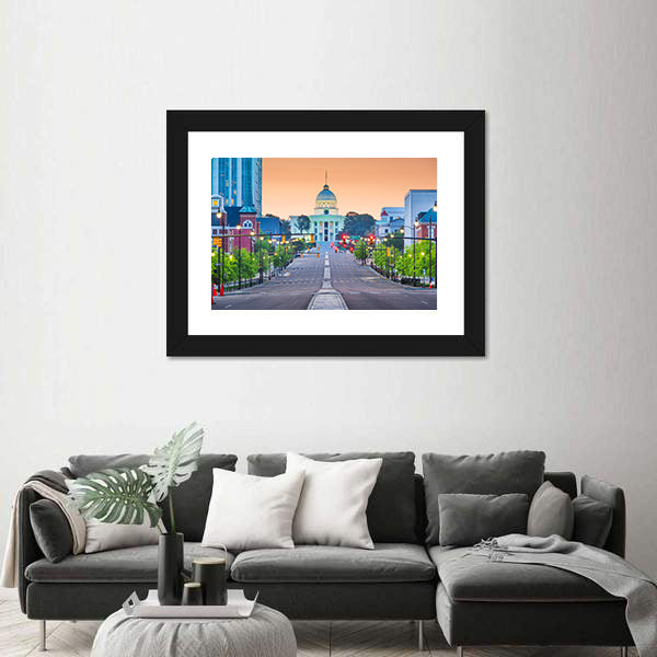 Montgomery State Capitol at Dawn Canvas Wall Art