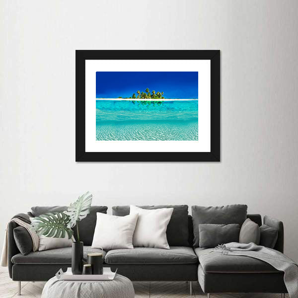 Tropical Island Reflection on the Sea Canvas Wall Art