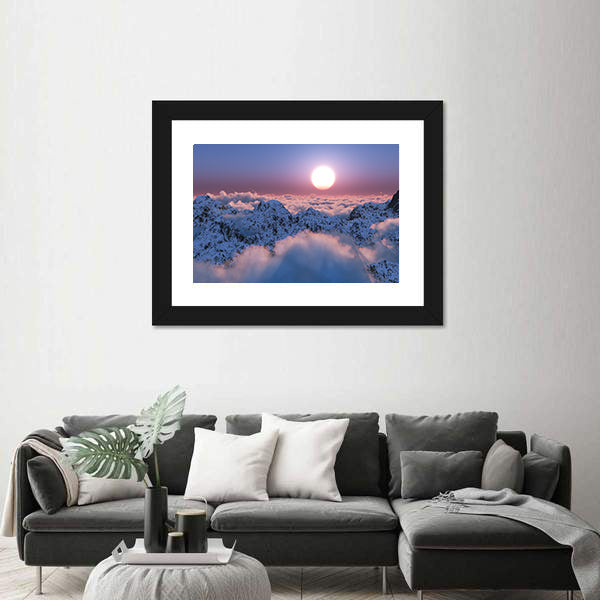 Scenic Mountain Sunset Canvas Wall Art