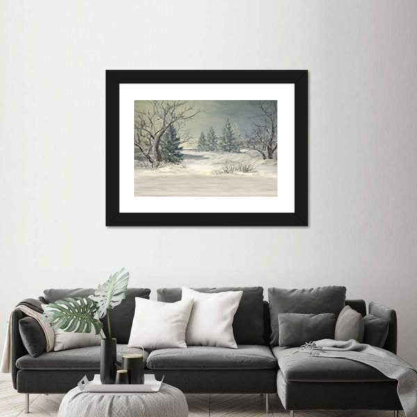 Serene Winter Forest Canvas Wall Art