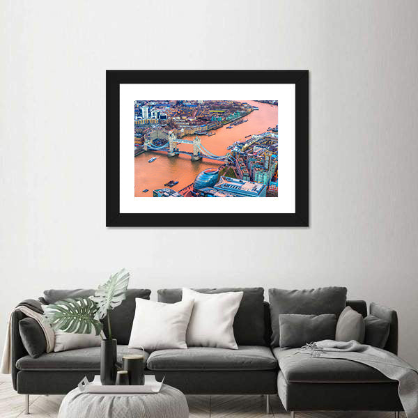 Tower Bridge And Thames River In London Canvas Wall Art