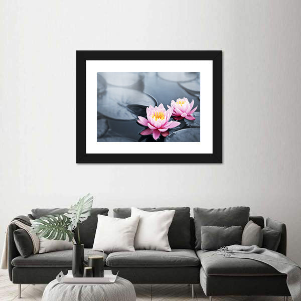 Pink Lotus Blossoms Canvas Wall Art