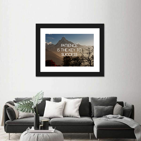 Quote "Patience Is The Key To Success" Canvas Wall Art