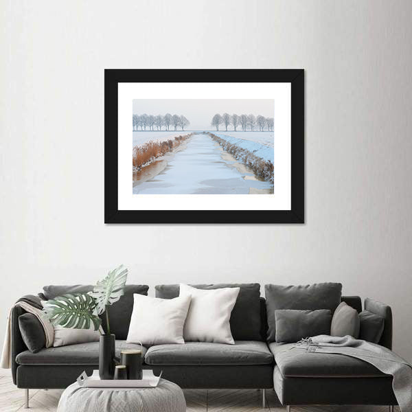 Winter Landscape In Holland Canvas Wall Art