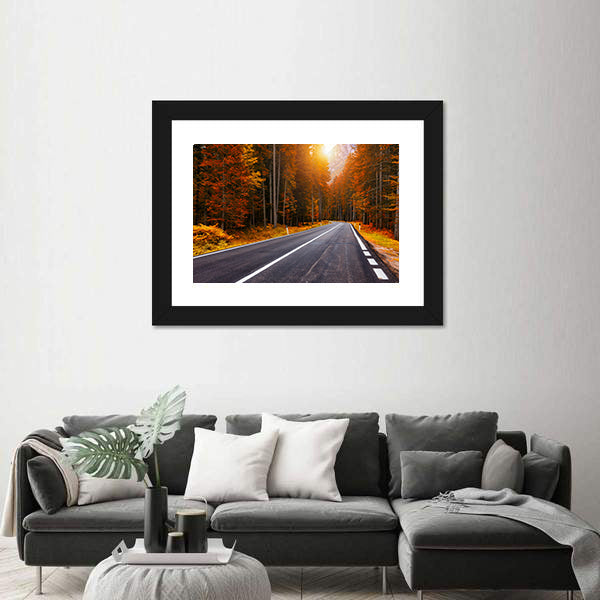 Asphalt Roads In Italian Alps In South Tyrol Canvas Wall Art