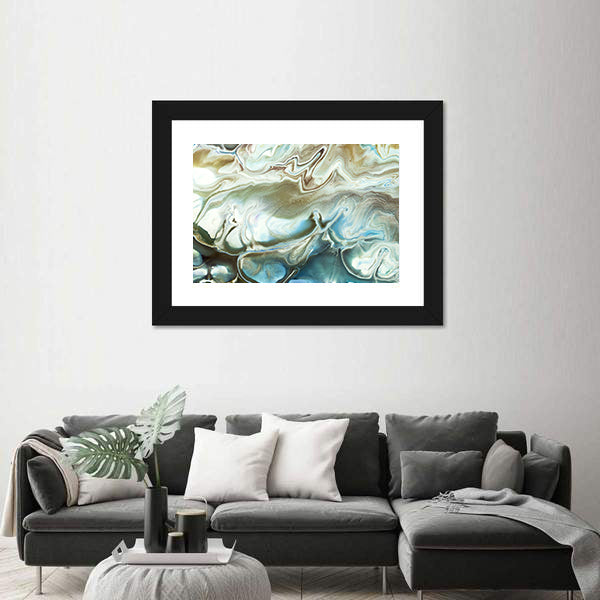 Acrylic Marble Texture with Gold Accents Canvas Wall Art